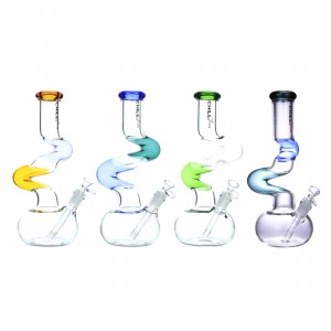 Chill Glass - 14" Colorfusion Mystery 2-Kink Zong Water Pipe - [JLB-43]